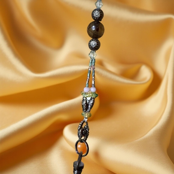 Vintage rare Mary Frances Bag,beaded,satin,kisslock,cottage core,Victorian green - Picture 5 of 10